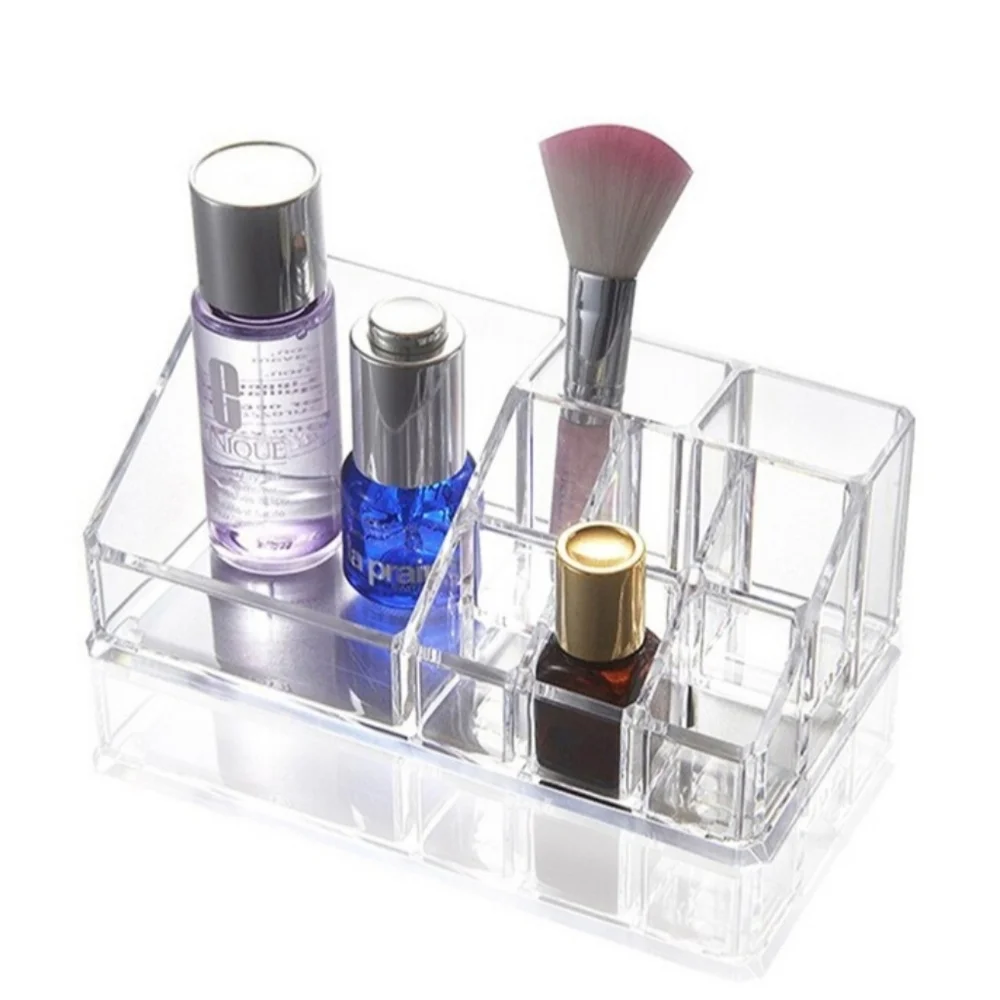 NEW Acrylic Cosmetic Organizer Beauty Vanity Makeup Holder Rectangular 9 Spaces